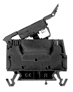 OMTBV7-WFB Screw Connection Fuse Terminal Blocks:DIN Rail Fuse Terminal Blocks for 5x20mm Fuse, 300Vac/dc, 15A Single Circuit