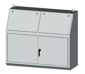 SCE-14 Series Two Door Operator Workstations:NEMA Type 12 Operator Workstations - Electrical Cabinets for Industrial Operator Interface to Mount Push Buttons and HMI's.