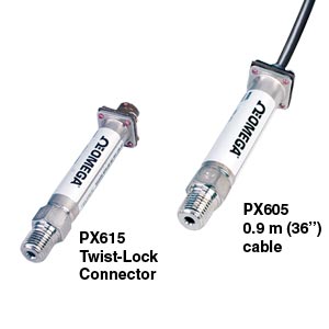 PX605 and PX615:Thin Film Pressure Transmitters, Stainless Steel Construction