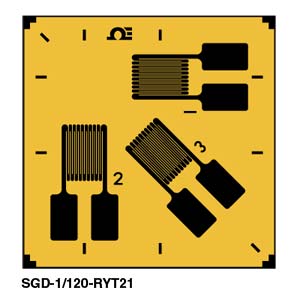 SGD-3/120-RYT21:0º/45º/90º 3-ELEMENT STRAIN ROSETTE
