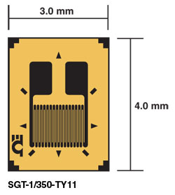 SGT-2C/350-TY11:Linear Strain Gages, Transducer Quality, Uniaxial