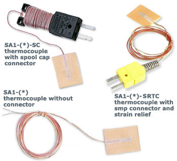 SA1 SERIES:Ready-Made Surface Thermocouple with Self-Adhesive Backing(ANSI) - Package of 5