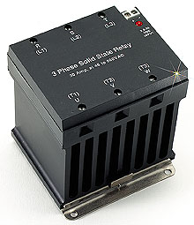 SSR3PH Series:THREE-PHASE SSR Vac Input / Vac Output.  DIN Rail or Panel Mount