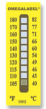 TL-10:Non-Reversible Temperature Labels, 10 Temperature Ranges