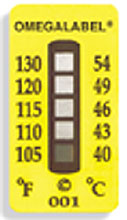 TL-5:Non-Reversible Temperature Labels, 5 Temperature Ranges