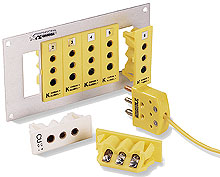 TPJ-(*)-F:Panel Jacks, 3-Prong Round Standard Size Snap-In for Thermocouples and RTDs